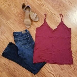 Old Navy maroon v-neck tank